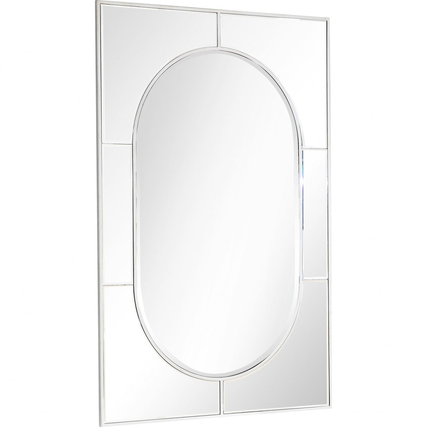 48" Silver Metal Framed Accent Mirror