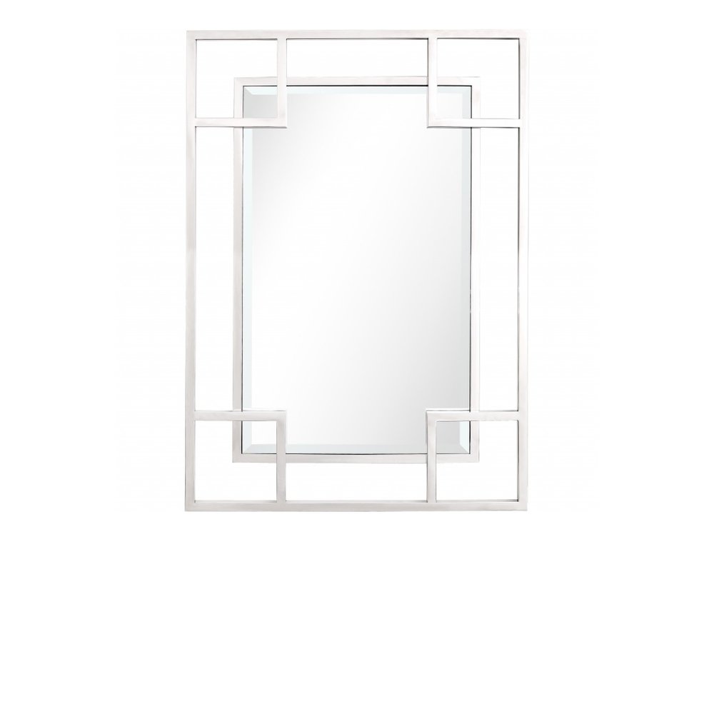 42" Silver Metal Framed Accent Mirror