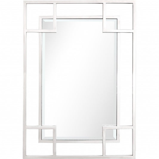 42" Silver Metal Framed Accent Mirror