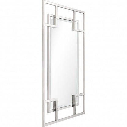 42" Silver Metal Framed Accent Mirror
