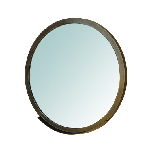 30" Gold Round Framed Accent Mirror