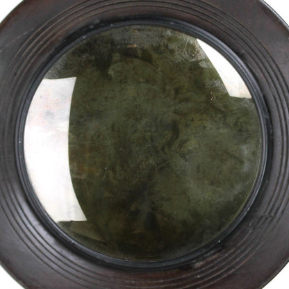 Dark Brown Wooden Convex Mirror