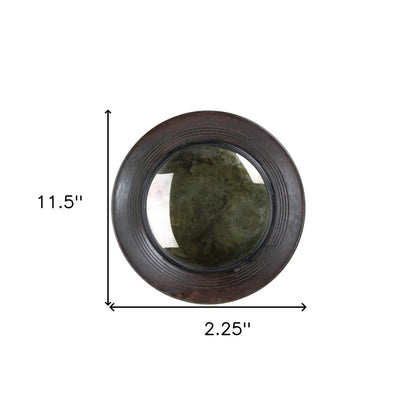 12" Espresso Round Framed Accent Mirror