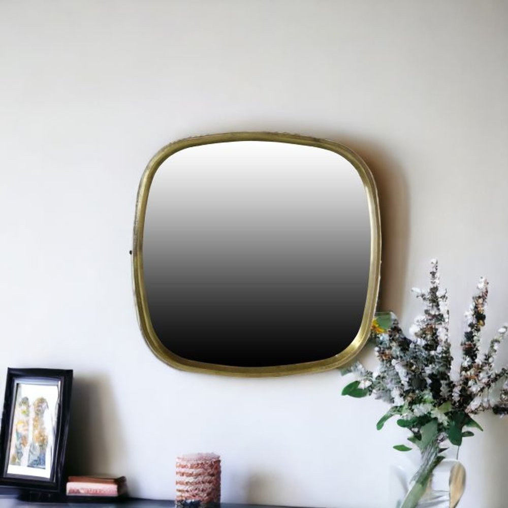 27" Brass Abstract Accent Mirror