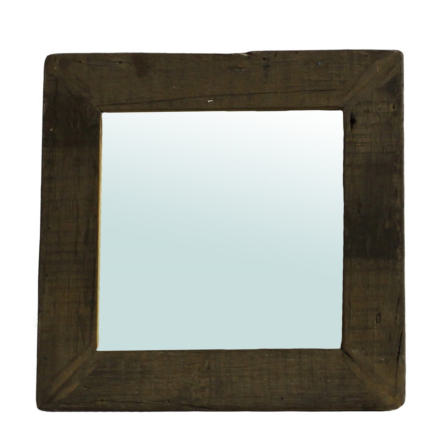 16" Brown Square Framed Accent Mirror