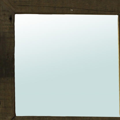 16" Brown Square Framed Accent Mirror