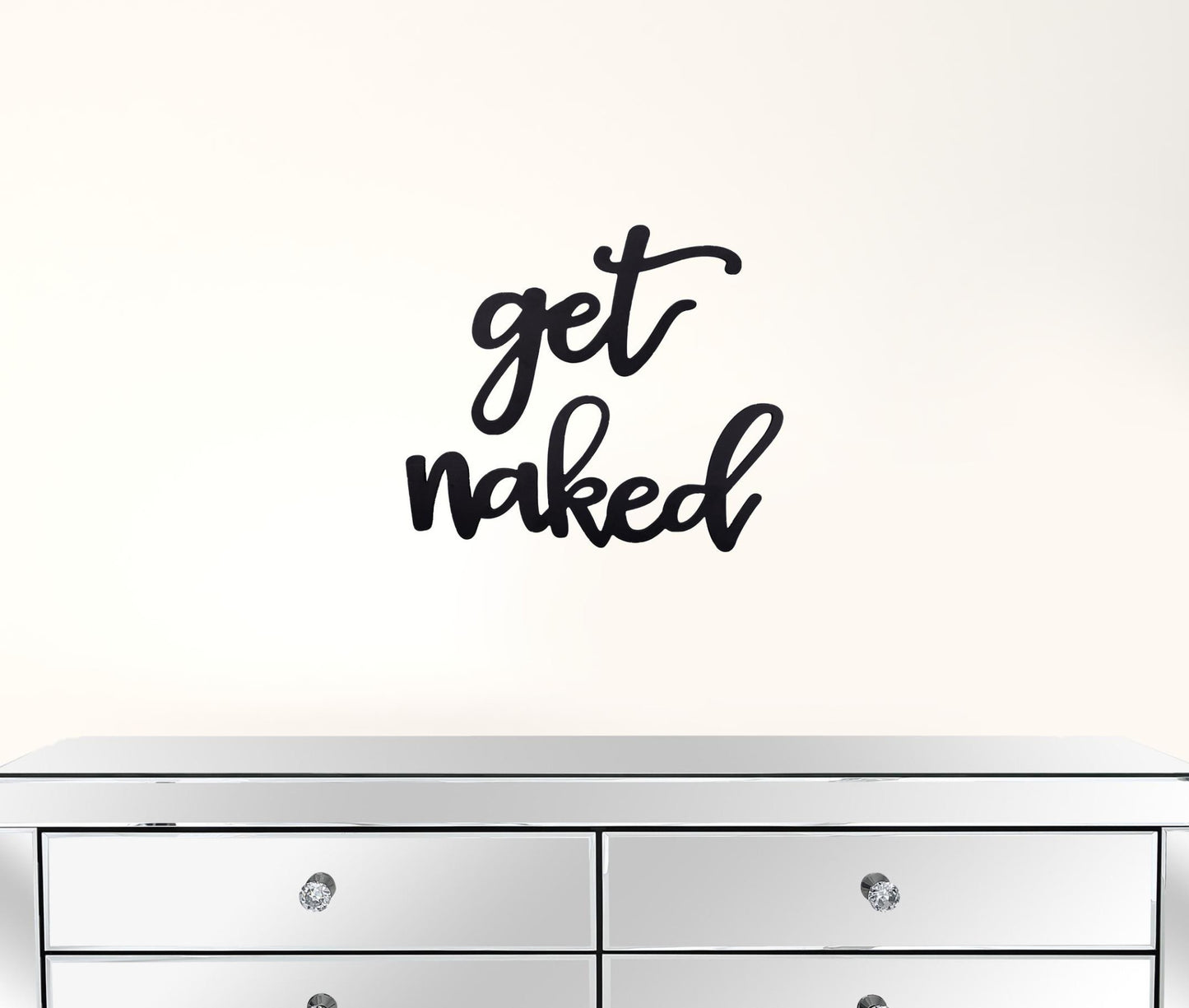 Black Metal Get Naked Wall Sign