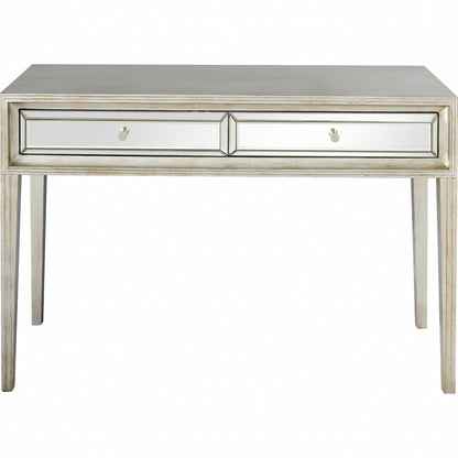 48" Silver Mirrored Glass Console Table