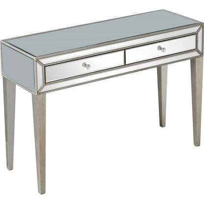 48" Silver Mirrored Glass Console Table