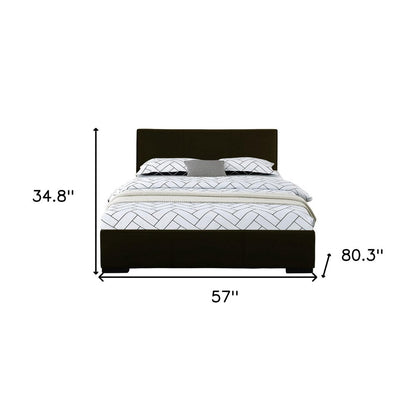 Black Faux Leather King Bed Frame