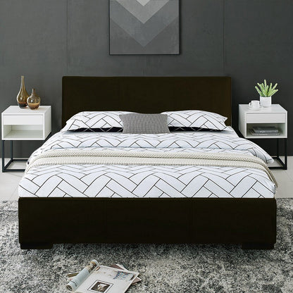 White Faux Leather Queen Bed Frame