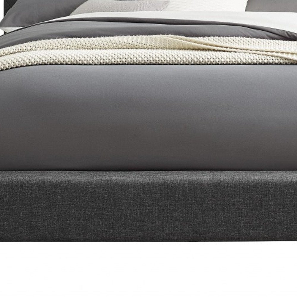 Gray Tufted Upholstered Queen Bed Frame