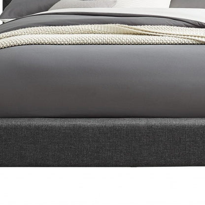 Gray Tufted Upholstered Queen Bed Frame