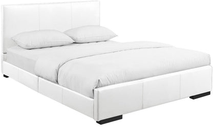 White Faux Leather Queen Bed Frame