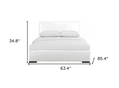 White Faux Leather Queen Bed Frame