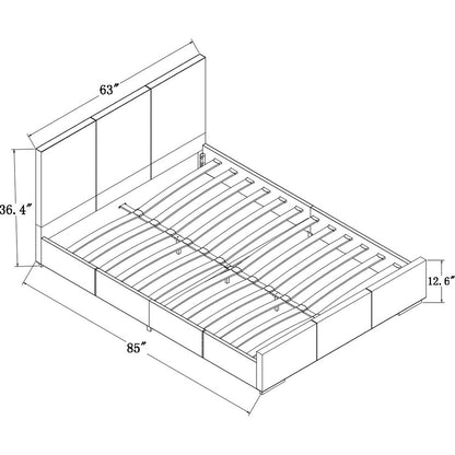 White Faux Leather Queen Bed Frame