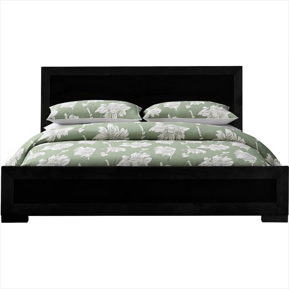 White Solid and Manufactured Wood King Bed Frame