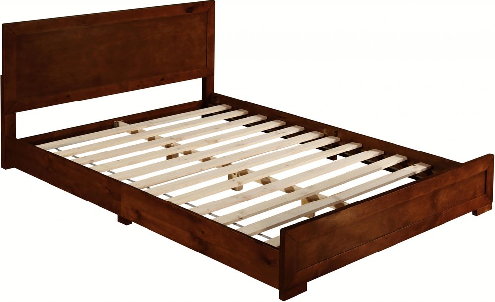 White Solid and Manufactured Wood King Bed Frame