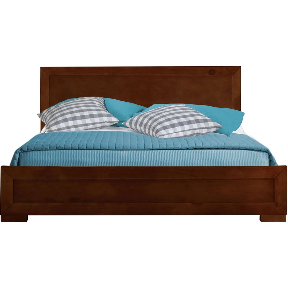 White Solid and Manufactured Wood King Bed Frame