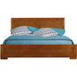 Brown Inlaid Panels Solid Wood Queen Bed Frame