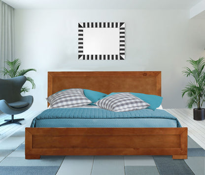 Brown Solid and Manufactured Wood Queen Bed Frame