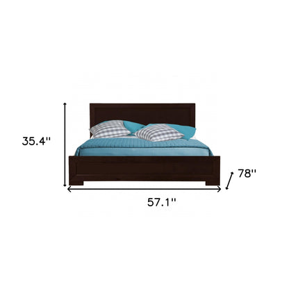 Brown Solid and Manufactured Wood Queen Bed Frame