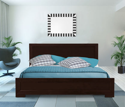 Brown Solid and Manufactured Wood Queen Bed Frame