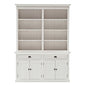 87" White Solid Wood Side Board with Hutch