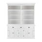 87" White Solid Wood Four Tier Bookcase