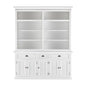 87" White Solid Wood Four Tier Bookcase