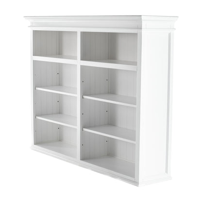 87" White Solid Wood Four Tier Bookcase