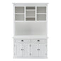 White Solid Wood Adjustable Two Tier Bookcase
