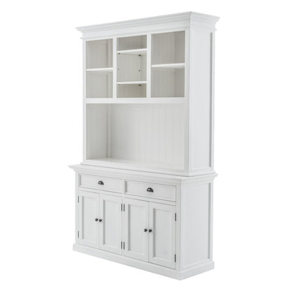 White Solid Wood Adjustable Two Tier Bookcase