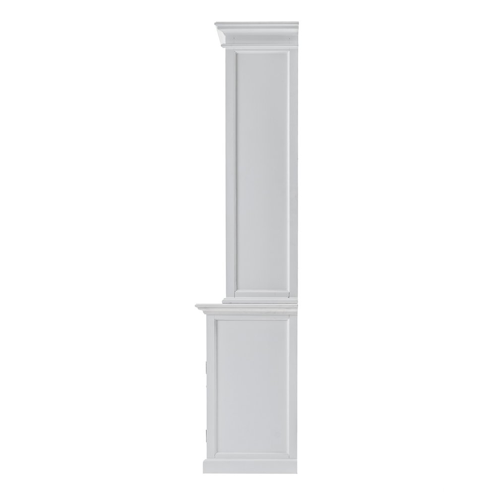 White Solid Wood Adjustable Two Tier Bookcase