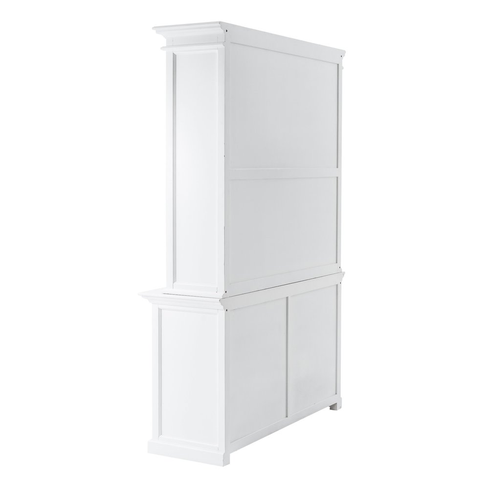 White Solid Wood Adjustable Two Tier Bookcase