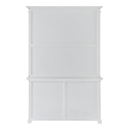 White Solid Wood Adjustable Two Tier Bookcase