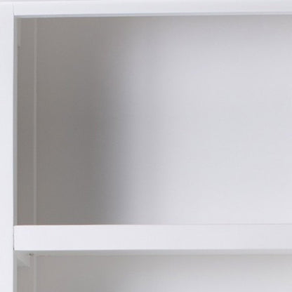 White Solid Wood Four Tier Bookcase