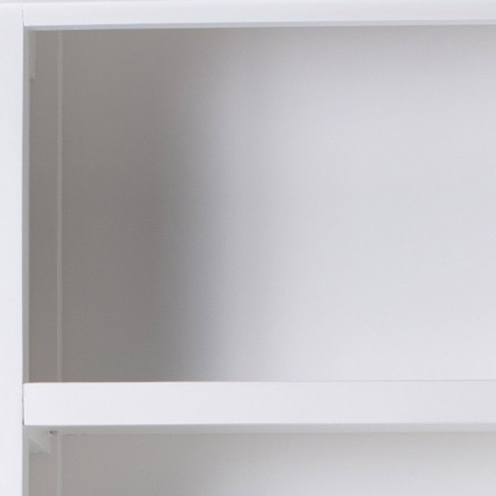 White Solid Wood Four Tier Bookcase