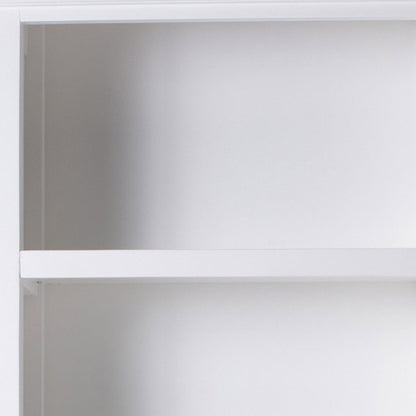 White Solid Wood Four Tier Bookcase