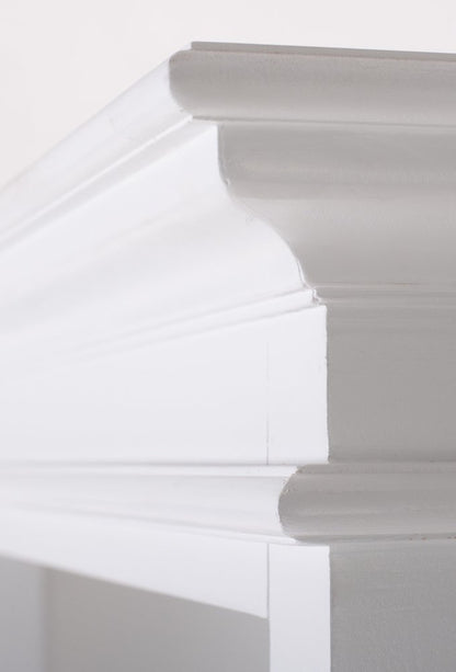 White Solid Wood Four Tier Bookcase