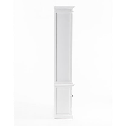White Solid Wood Adjustable Four Tier Bookcase