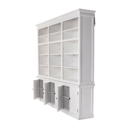 71" White Solid Wood Frame Dining Hutch With Multiple Shelves And Three Drawers