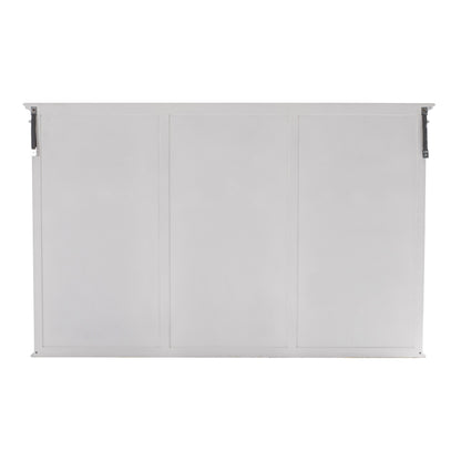 71" White Solid Wood Frame Dining Hutch With Multiple Shelves And Three Drawers