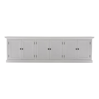 71" White Solid Wood Frame Dining Hutch With Multiple Shelves And Three Drawers