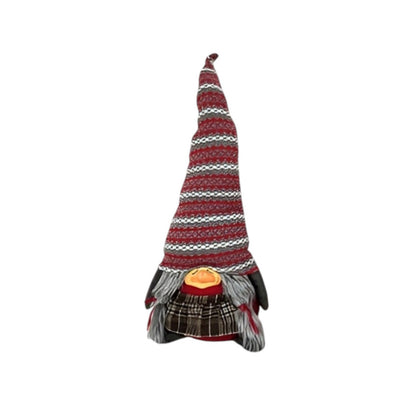 30" Red Fabric Christmas Sitting Gnome Tabletop Sculpture