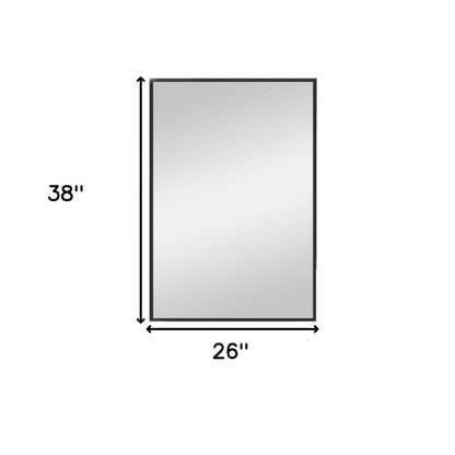 36" Black Metal Framed Accent Mirror