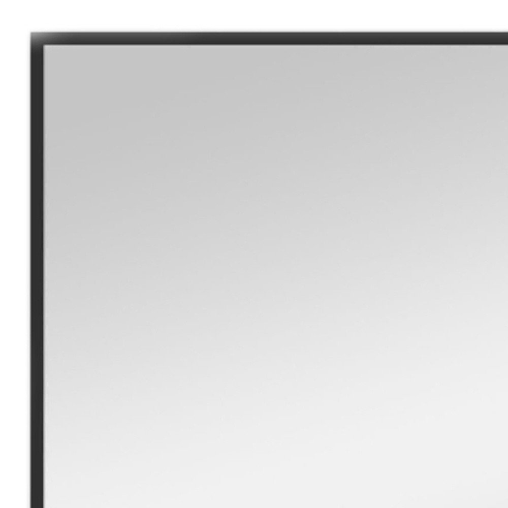 36" Black Metal Framed Accent Mirror