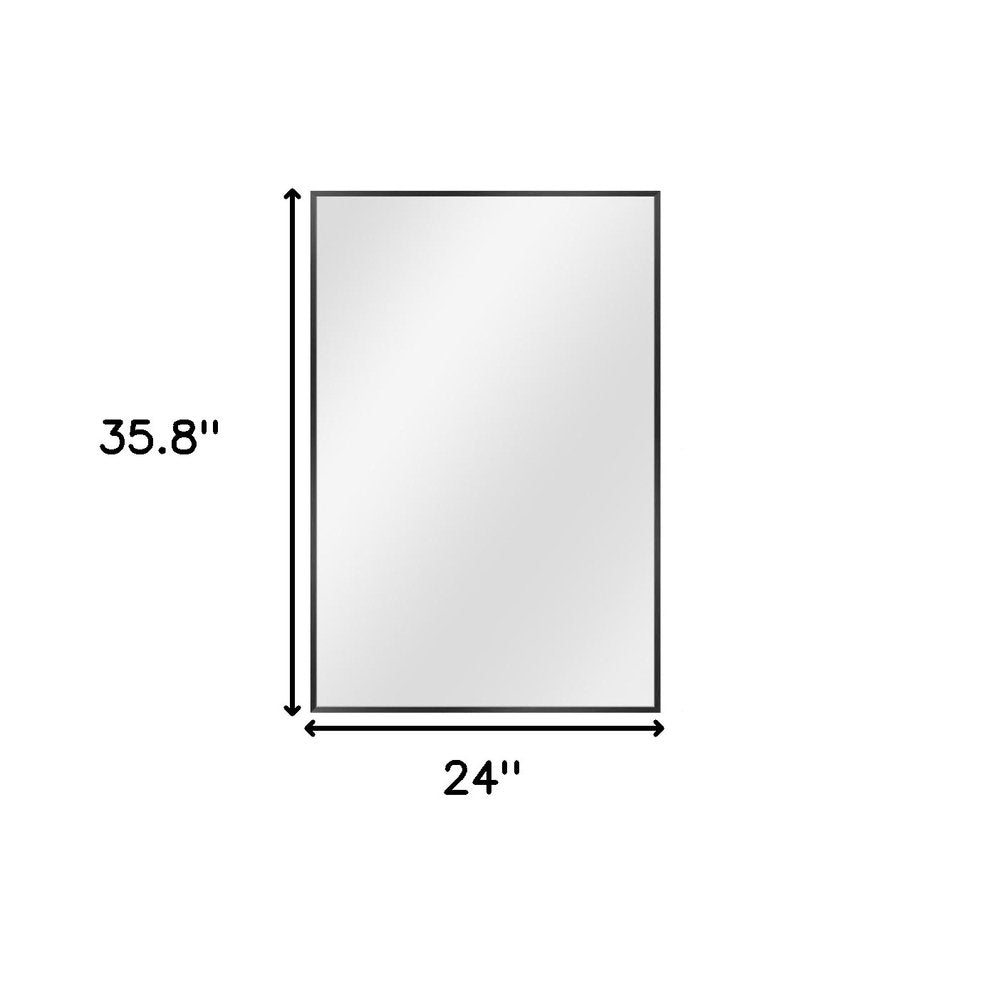 36" Black Metal Framed Accent Mirror