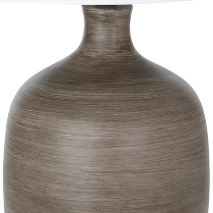 Set of Two 28" Black Table Lamp With White Empire Shade