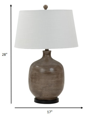 Set of Two 28" Black Table Lamp With White Empire Shade